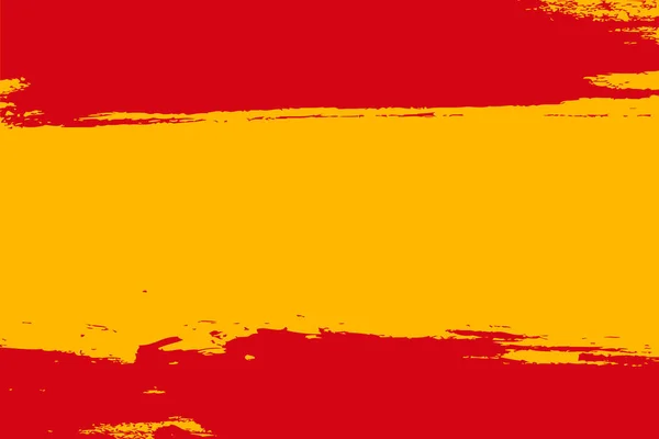 Spanien Bunte Pinselstriche Gemalt Nationalflagge Symbol Bemalte Textur — Stockvektor