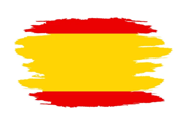 Pinceladas Coloridas España Pintadas Icono Bandera Nacional Textura Pintada — Vector de stock