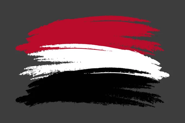 Bandera Yemen Pincel Pintado Bandera Yemen Ilustración Estilo Dibujado Mano — Vector de stock