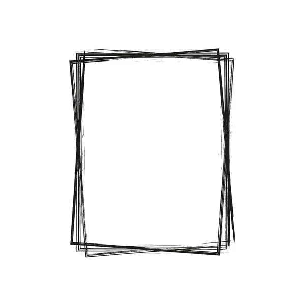 Realistischer Schwarzer Rahmen Isoliert Auf Weißem Hintergrund Perfekt Für Ihre — Stockvektor