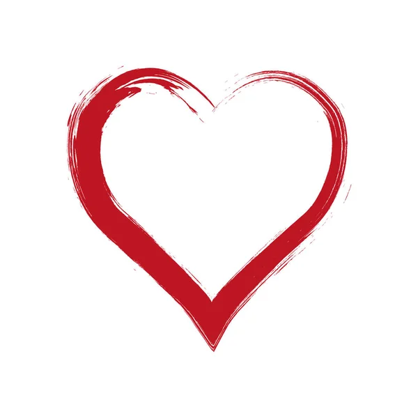 Векторное Гранж Сердце День Святого Валентина Элемент Винтажного Дизайна — стоковый вектор