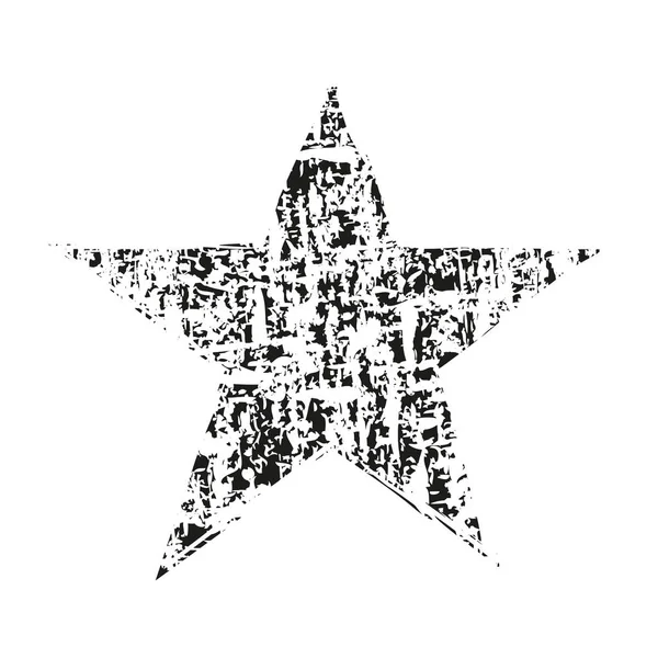 Grunge Star Illustration Style Dessinée Main Avec Effet Grunge Étoile — Image vectorielle