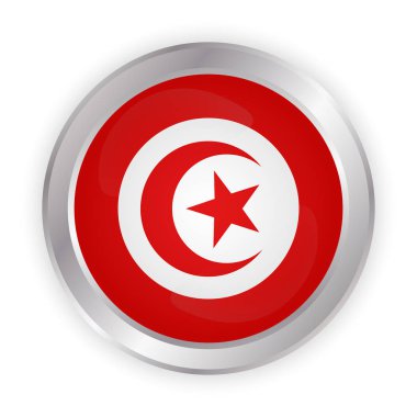 Tunus Bayrağı. Fırça boyalı Tunus Bayrak El grunge etkisi ve suluboya ile çizilmiş. Grunge desenli Tunus Bayrağı. Vektör illüstrasyonu.