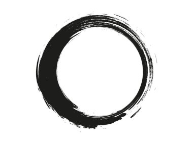 Beyaz arka plan üzerinde boya fırça darbeleri daireler vektör. Mürekkep el boya fırça daire çizilmiş. Logo, etiket tasarım öğesi vektör çizim. Siyah soyut grunge daire. Çerçeve