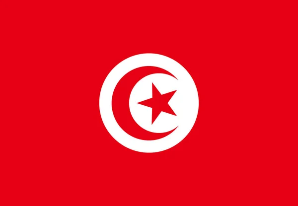 Tunézia zászlója. Brush festett Tunézia zászló Kézzel rajzolt stílus illusztráció grunge hatás és akvarell. Tunézia zászló grunge textúra. Vektorillusztráció. — Stock Vector