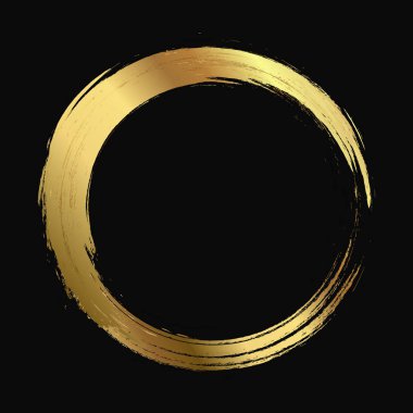 Beyaz arka plan üzerinde boya fırça darbeleri daireler vektör. Mürekkep el boya fırça daire çizilmiş. Logo, etiket tasarım öğesi vektör çizim. Siyah soyut grunge daire. Çerçeve