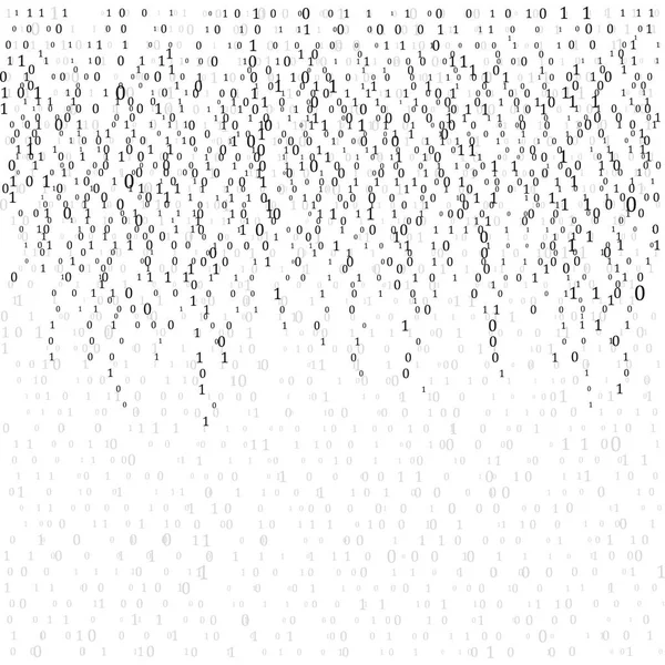 Binary Code Background Vector. Black And White Background With Digits On Screen. Vector Background Illustration. — Stock Vector