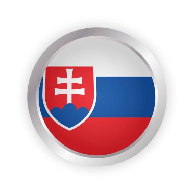 Slovakya bayrağı. Fırça, Slovakya bayrağını boyadı. Grunge efektli ve suluboya resimli el çizimi. Grunge desenli Slovakya bayrağı. Vektör illüstrasyonu.