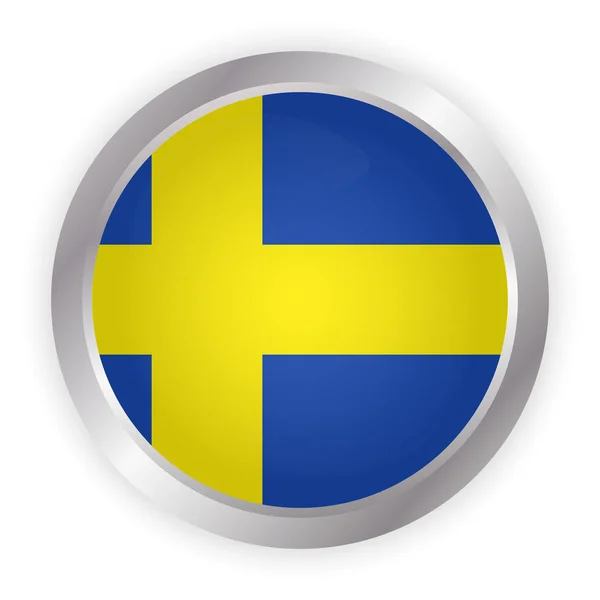 스웨덴의 국기. 스웨덴의 국기 색을칠 했다. 손으로 그린 스타일의 삽화와 투박 한 효과와 물의 색을 담았습니다. 스웨덴의 국기에는 질감 이 있습니다. 벡터 일러스트. — 스톡 벡터