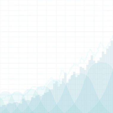 Mavi arka planda borsada yükselen çizgi grafiği olan soyut mali tablo. İş çizelgesi. Borsa yatırım ticaretinin grafikleri. Grafik vektör tasarımı eğilimi.