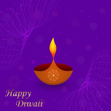 Diwali Festivali Yaratıcı Lambalarla Tasarım Şablonu. Vektör