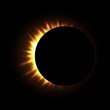 Total eclipse of the sun, eclipse background, vector illustration clipart