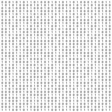 Arka plan basamaklı üstünde perde. ikili kod sıfır bir matris beyaz arka plan. afiş, desen, duvar kağıdı. Soyut matris arka plan. İkili bilgisayar kodu. Kodlama. Hacker kavramı. Vektör arka plan