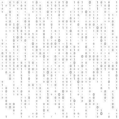 Arka plan basamaklı üstünde perde. ikili kod sıfır bir matris beyaz arka plan. afiş, desen, duvar kağıdı. Soyut matris arka plan. İkili bilgisayar kodu. Kodlama. Hacker kavramı. Vektör arka plan