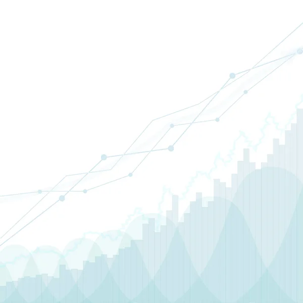 株価が青色を背景に上昇傾向にある金融チャート。ビジネスチャート株式市場の投資取引のグラフ。グラフベクトル設計の動向. — ストックベクタ