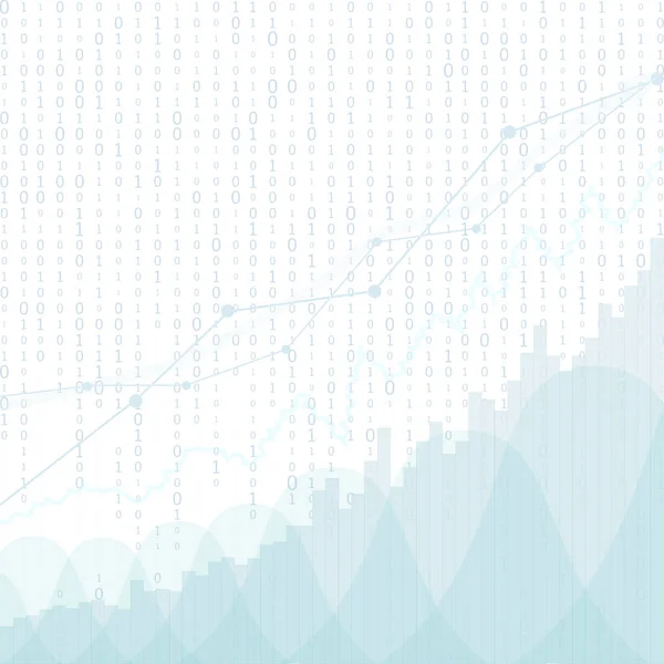 Abstrakcyjny wykres finansowy z wykresem linii wzrostu na giełdzie na niebieskim tle. Wykres biznesowy. Wykres handlu inwestycjami giełdowymi. Trend konstrukcji wektora wykresu. — Wektor stockowy