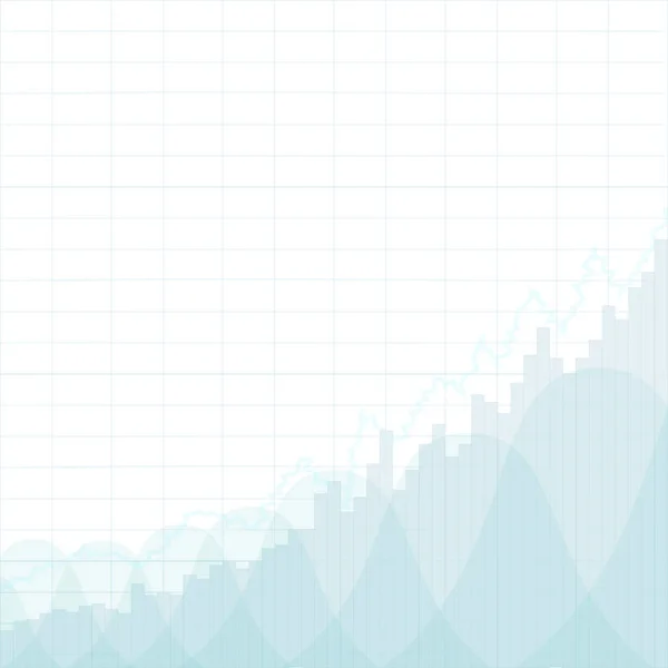 Cuadro financiero abstracto con gráfico de línea de tendencia alcista en el mercado de valores sobre fondo azul. Carta de negocios. Gráfico gráfico de las inversiones bursátiles. Tendencia del diseño del vector gráfico . — Archivo Imágenes Vectoriales