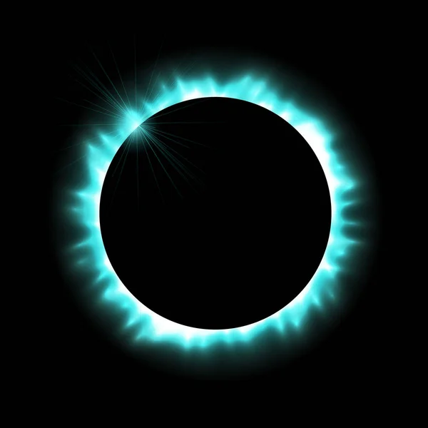 Totale verduistering van de zon, eclipse achtergrond, vector illustratie — Stockvector