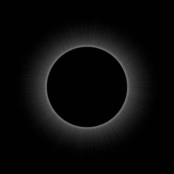 Eclipse total del sol, fondo del eclipse, ilustración del vector — Archivo Imágenes Vectoriales