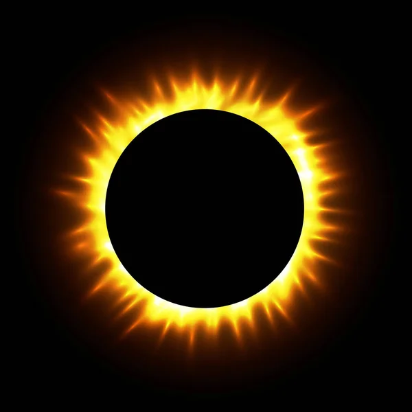 Totale verduistering van de zon, eclipse achtergrond, vector illustratie — Stockvector