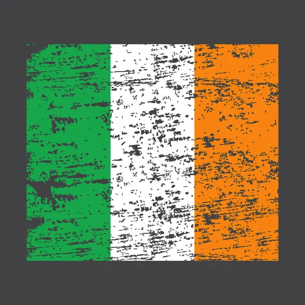 Bandeira da Irlanda. Grunge Bandeira da Irlanda. Bandeira da Irlanda com textura grunge. Ilustração vetorial — Vetor de Stock