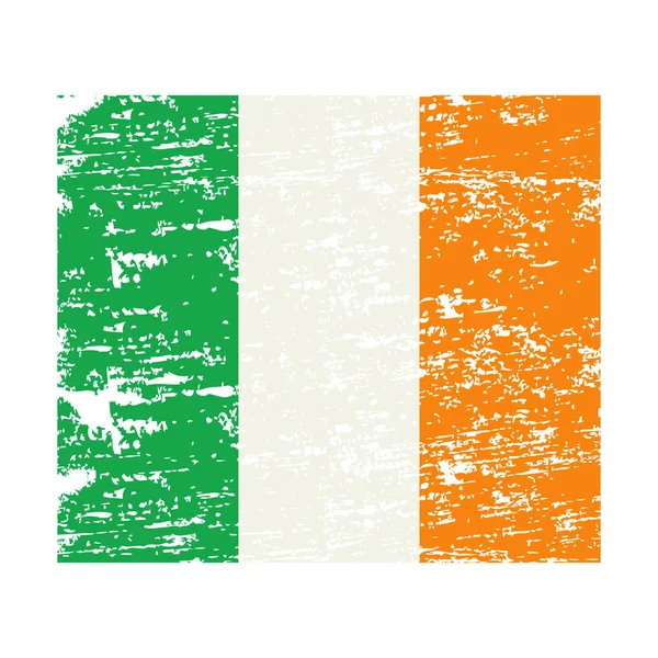 爱尔兰Ireland.Grunge国旗。 带有粗体纹理的爱尔兰国旗。 — 图库矢量图片