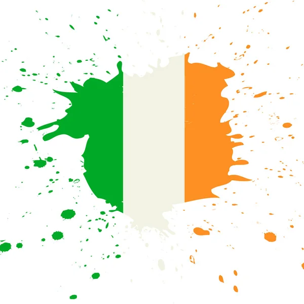 İrlanda Bayrağı. İrlanda Bayrağı Grunge. Grunge desenli İrlanda bayrağı. Vektör illüstrasyonu — Stok Vektör