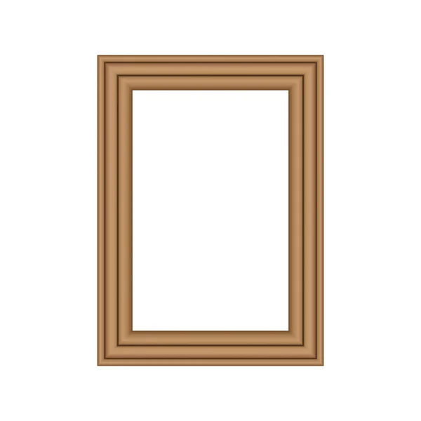 Realistic wood frame isolated on white background. — Stock Vector