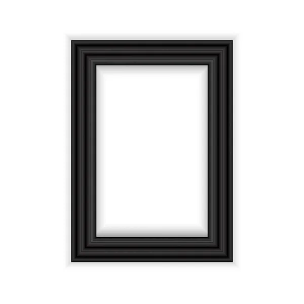 Cornice nera realistica isolata su sfondo bianco — Vettoriale Stock