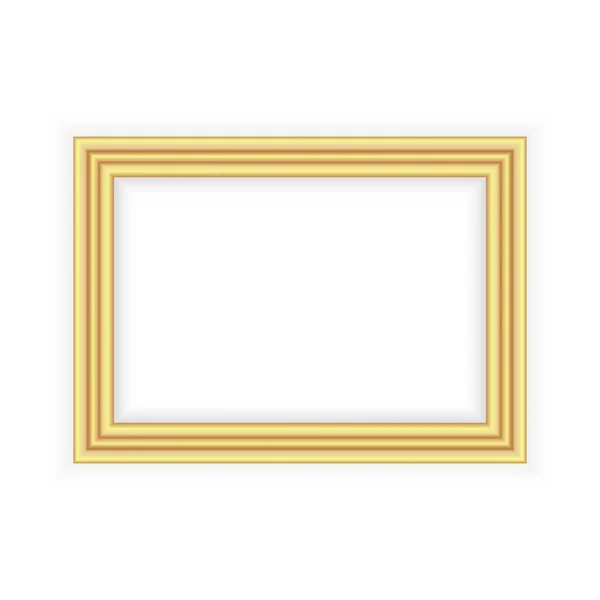 Cornice in oro realistico isolato su sfondo grigio. Perfetto per le vostre presentazioni. Illustrazione vettoriale. — Vettoriale Stock