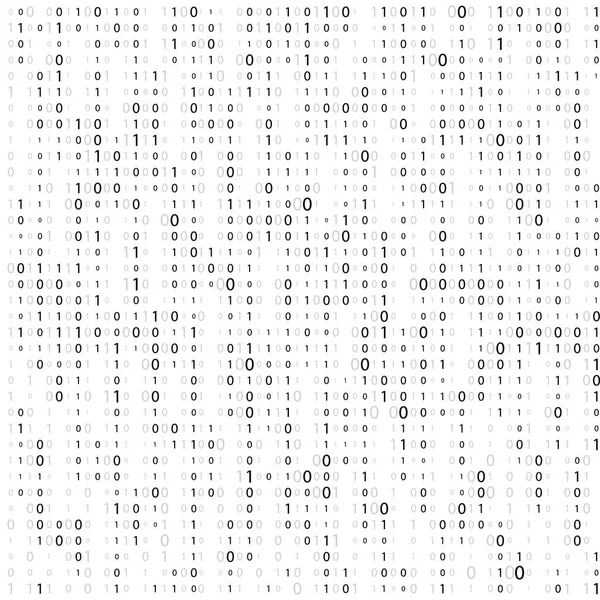 Background With Digits On Screen. binary code zero one matrix white background. banner, pattern, wallpaper. Abstract Matrix Background. Binary Computer Code. Coding. Hacker concept. Vector Background — Stock Vector