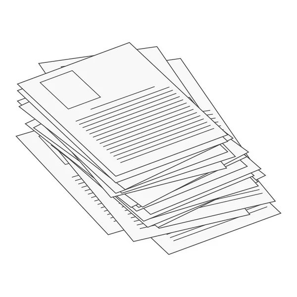 Heap, Stapel von Papierdokumentendatei Web-Icon-Vektor-Symboldesign. Schöne Illustration isoliert auf weißem Hintergrund — Stockvektor