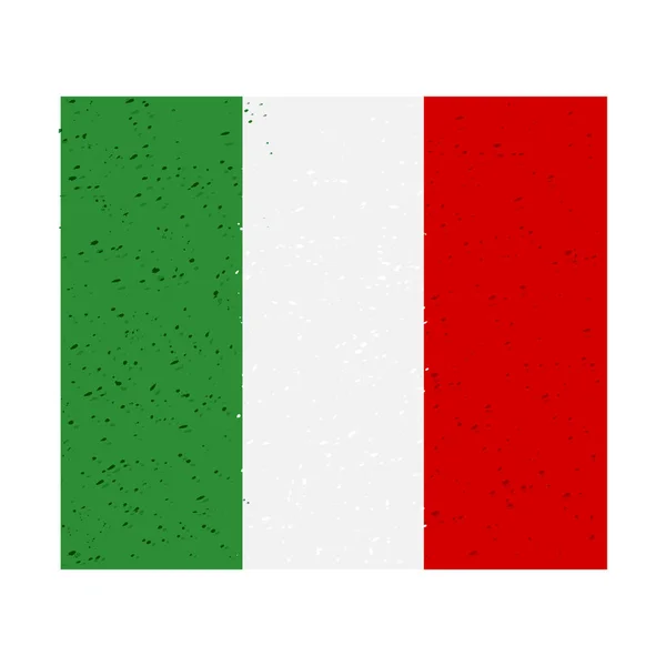 イタリアの水彩画の旗.Grungeイタリアの旗、ブラシストロークの背景グランジのテクスチャ。ベクトル. — ストックベクタ