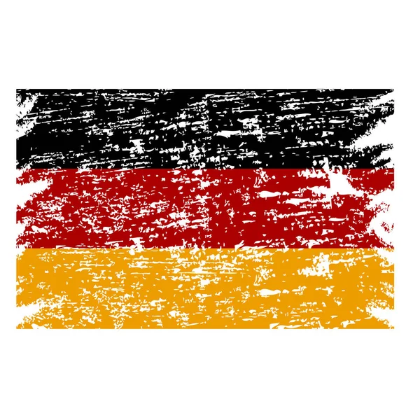 Pintado grunge bandera alemana, pinceladas sobre fondo blanco. Ilustración vectorial — Archivo Imágenes Vectoriales