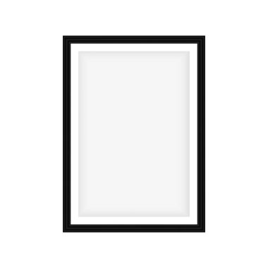 Gerçekçi siyah çerçeve beyaz arkaplanda izole edilmiş. Sunumlar için mükemmel. Vektör illüstrasyonu