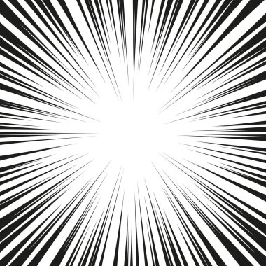 Hız çizgileri ile grafiksel patlama. Çizgi roman tasarım elementi. Vektör İllüstrasyonu