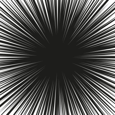 Hız çizgileri ile grafiksel patlama. Çizgi roman tasarım elementi. Vektör İllüstrasyonu