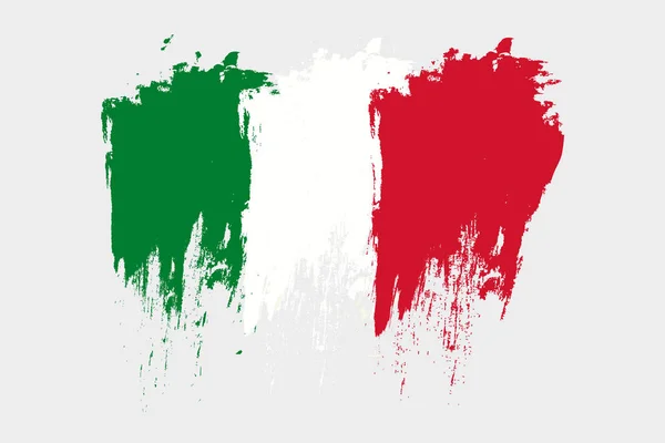 Mexikói zászló. Ecset festett Mexikó zászló Kézzel rajzolt stílus illusztráció grunge hatás és akvarell. Mexikói zászló grunge textúrával. Vektorillusztráció. — Stock Vector