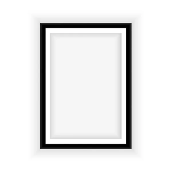 Realistisch zwart frame geïsoleerd op witte achtergrond. Perfect voor uw presentaties. Vectorillustratie — Stockvector