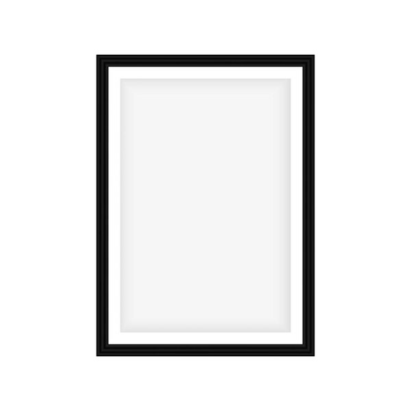 Реалистичная черная рамка изолирована на белом фоне. Идеально подходит для презентаций. Векторная иллюстрация