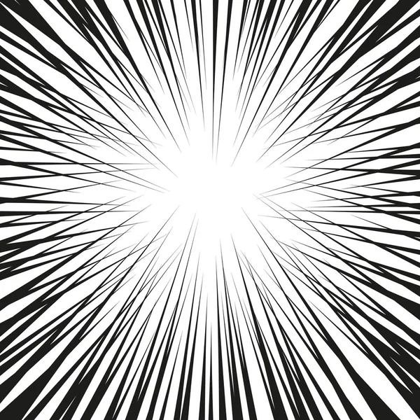 Explosion graphique avec lignes de vitesse. Élément de conception de bande dessinée. Illustration vectorielle — Image vectorielle