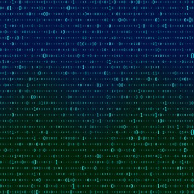 Soyut Matrix Arkaplanı. İkili Bilgisayar Kodu. Kodlama. Hacker konsepti. Vektör Arkaplan Resimleri.