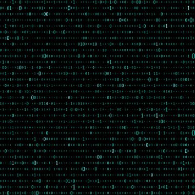 Soyut Matrix Arkaplanı. İkili Bilgisayar Kodu. Kodlama. Hacker konsepti. Vektör Arkaplan Resimleri.