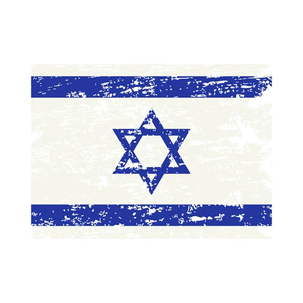 Israel Bandeira Vector pintado à mão com escova arredondada —  Vetores de Stock