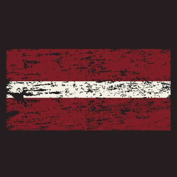 Grunge Flag of Latvia (en inglés). Bandera de Letonia con textura grunge. Vector illustration . — Vector de stock