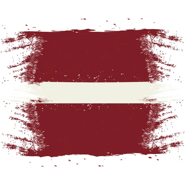 Grunge vlag van Letland. Letland vlag met grunge textuur.Vector illustratie. — Stockvector