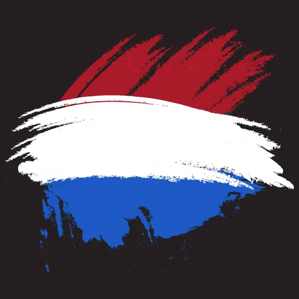 ブラシには、オランダの国旗が描かれています。グランジ効果で描かれたイラストを手します。. — ストックベクタ
