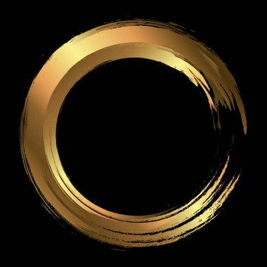 Vektör fırça darbeleri beyaz arka planda boya daireleri çizer. Mürekkeple çizilmiş boya fırçası çemberi. Logo, etiket tasarımı element vektör çizimi. Siyah soyut çember. Çerçeve.