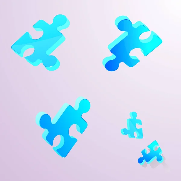 Puzzle piece balancing - vector. Falling puzzle pieces. Vector illustration. — Stock Vector