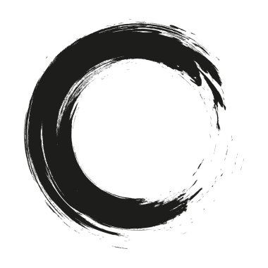 Siyah grungy vektör soyut elle boyanmış daire